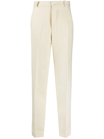 Shop Ami Alexandre Mattiussi High-waisted Straight-leg Trousers In White
