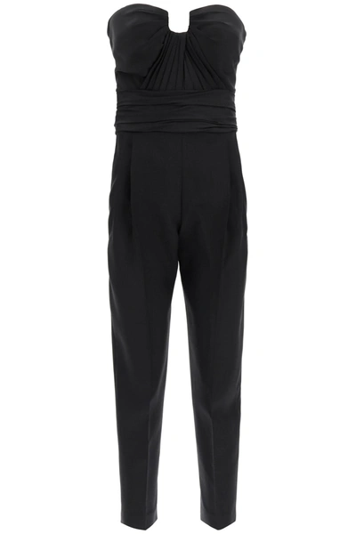 Shop Alexander Mcqueen Bustier Jumpsuit In Black Ivory (black)
