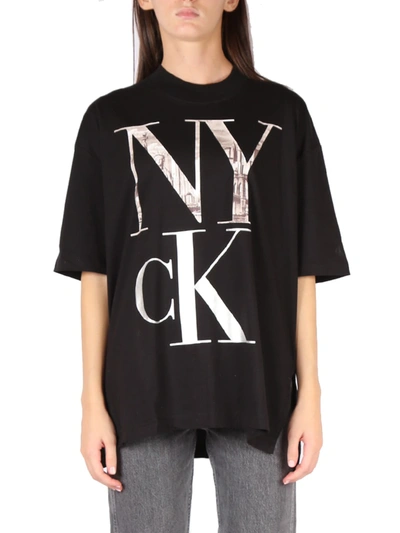 Shop Calvin Klein Jeans Est.1978 Black Ny Cotton T-shirt In Ck Black