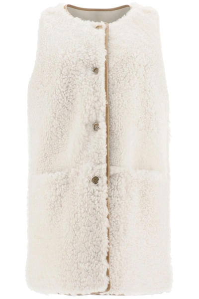 Shop Marni Reversible Vest In Stone White (beige)
