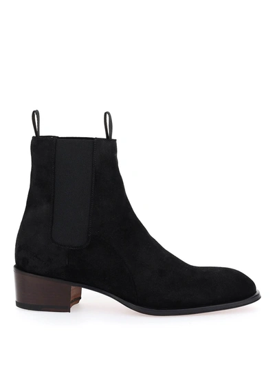 Shop Giuseppe Zanotti Suede Chelsea Ankle Boots In Black
