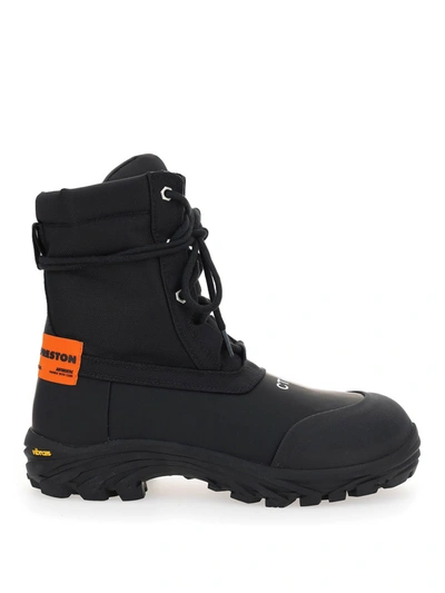 Shop Heron Preston Chunky Sole Rubber Ankle Boots In Black