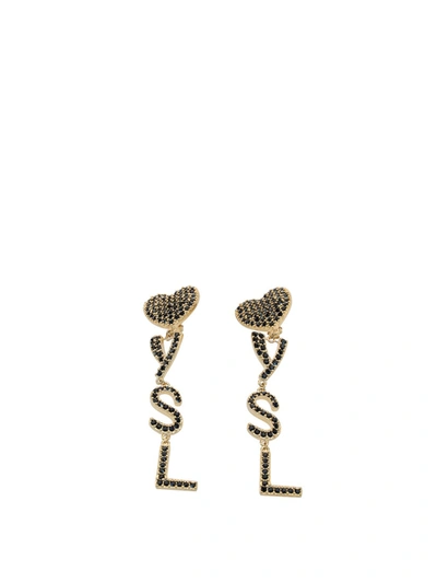 Shop Saint Laurent Opyum Earrings In Black