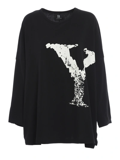 Shop Yohji Yamamoto Oversized Long Sleeve T-shirt In Black