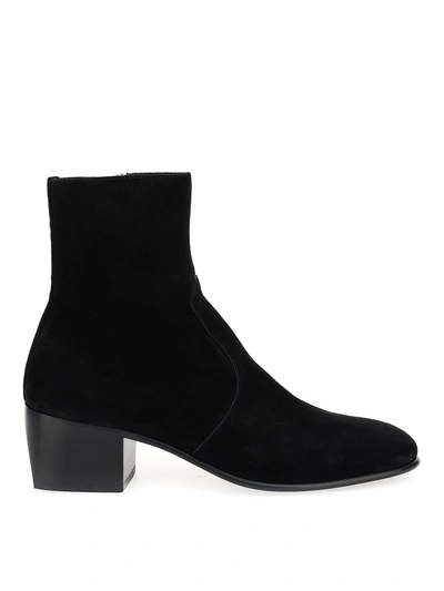 Shop Saint Laurent James Ankle Boots In Black