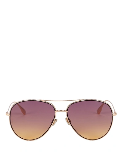 Shop Dior Society Aviator Sunglasses In Gold