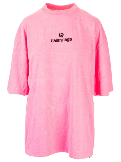 Shop Balenciaga Soccer T-shirt In Pink