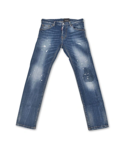Shop Dsquared2 Caten Heated Jeans In Blue