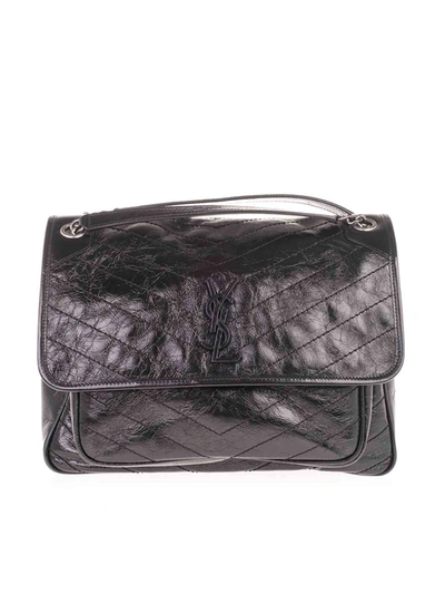 Shop Saint Laurent Large Niki Shoulder Bag In Black