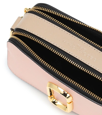 Shop Marc Jacobs The Snapshot Leather Shoulder Bag In Pink