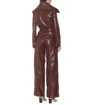 Shop Nanushka Cleo High-rise Faux Leather Pants In Brown