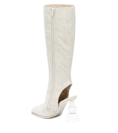 Shop Jacquemus Les Bottes Olive Knee-high Boots In Neutrals