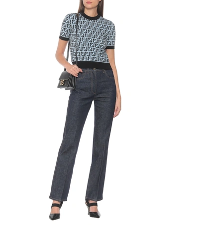 Shop Fendi High-rise Straight Jeans In Blue