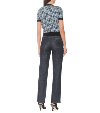 Shop Fendi High-rise Straight Jeans In Blue