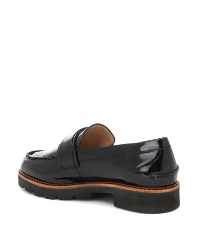 Shop Stuart Weitzman Manila Patent Leather Loafers In Black