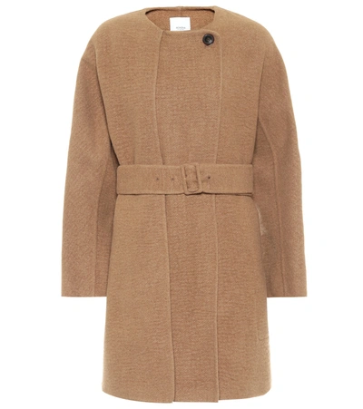 Shop Agnona Belted Camel Coat In Brown