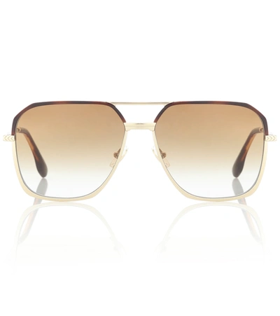 Shop Victoria Beckham Aviator Sunglasses In Brown