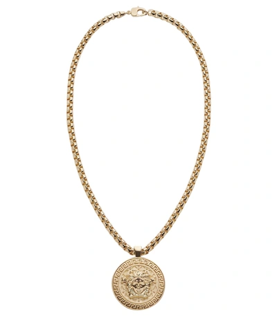 Shop Versace Gold-tone Medusa Necklace