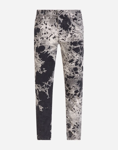 Shop Dolce & Gabbana Printed Skinny Stretch Jeans