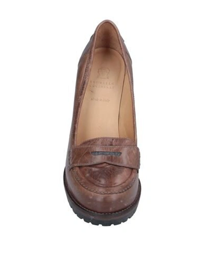 Shop Brunello Cucinelli Loafers In Khaki