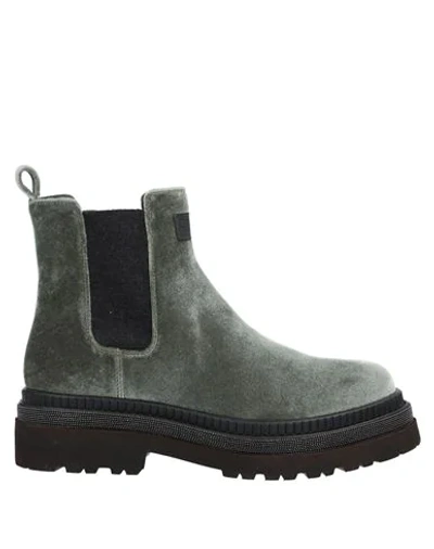 Shop Brunello Cucinelli Ankle Boot In Military Green