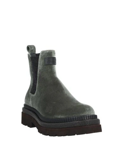 Shop Brunello Cucinelli Ankle Boot In Military Green