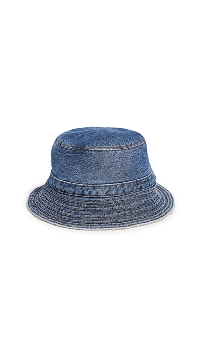 Shop Ganni Teddy Denim Hat