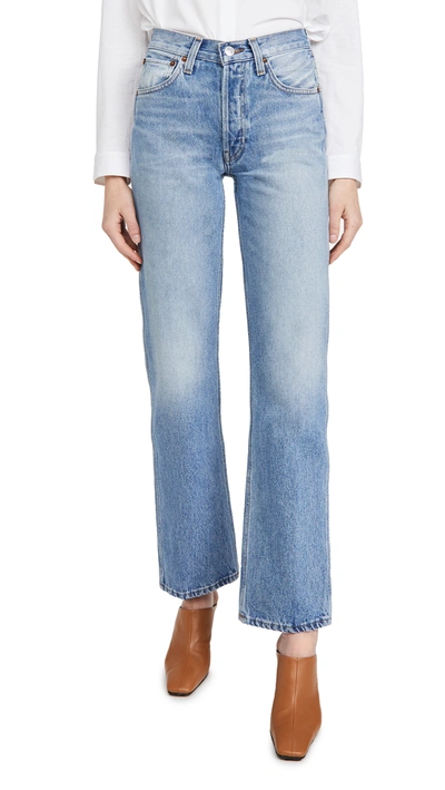 Shop Re/done 90s High Rise Loose Jeans In Broken Indigo