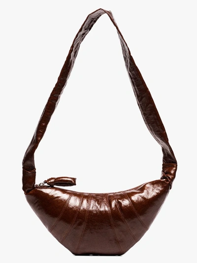 Shop Lemaire Brown Croissant Small Shoulder Bag