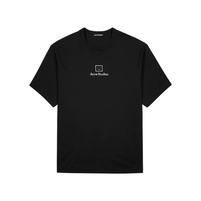Shop Acne Studios Extorr Black Logo Cotton T-shirt