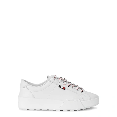 Shop Moncler Promyx White Leather Sneakers