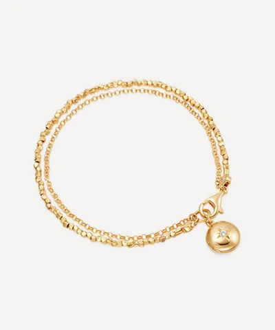 Astley Clarke Biography White Sapphire Locket Bracelet In Gold