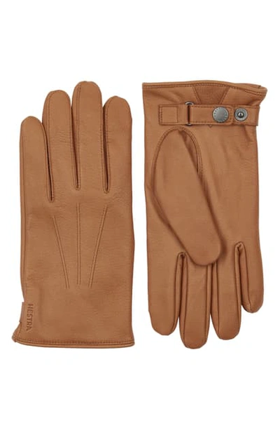 Shop Hestra Eldner Elk Leather Gloves In Chestnut