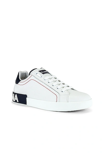 Shop Dolce & Gabbana Portofino Sneaker In White & Blueberry