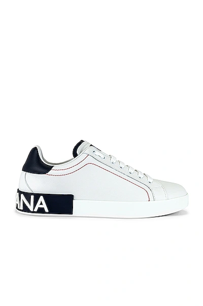 Shop Dolce & Gabbana Portofino Sneaker In White & Blueberry