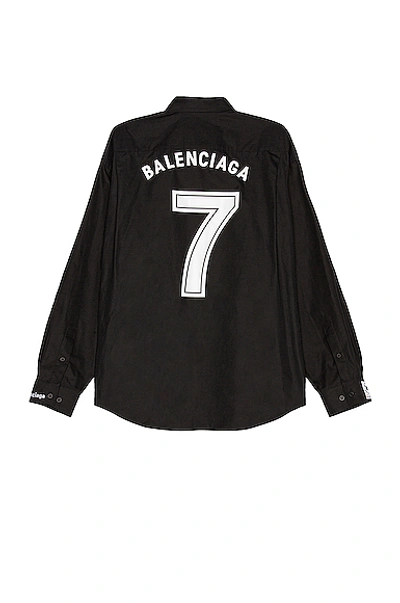 Shop Balenciaga Long Sleeve Soccer Shirt In Black