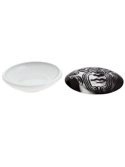 Shop Fornasetti Printed Ceramic Box In Black