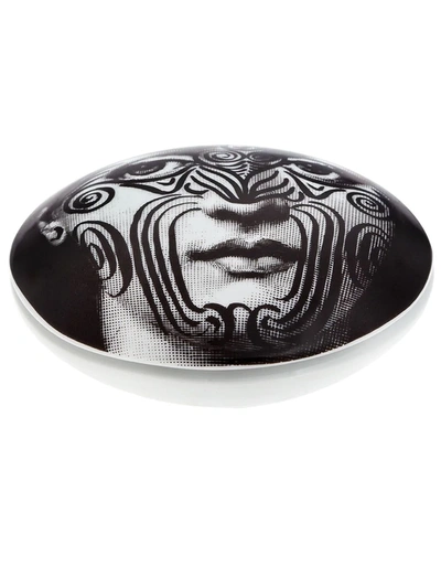 Fornasetti Printed Ceramic Box In Black