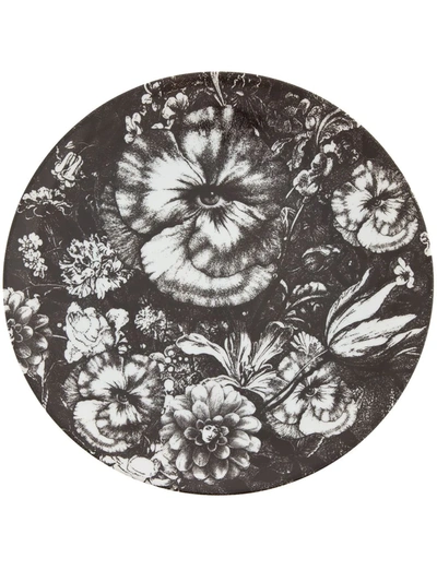 Shop Fornasetti Plate In Black