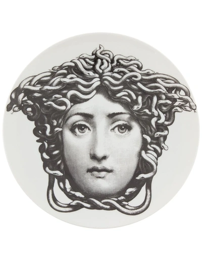 Shop Fornasetti Medusa Printed Plate In White