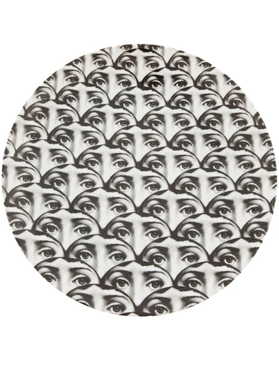 Shop Fornasetti Plate In Grey