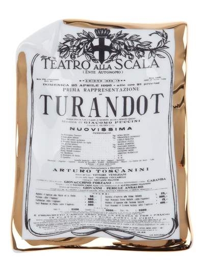 Shop Fornasetti 'turandot' Dish In White