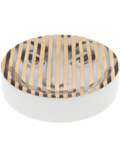 Shop Fornasetti Striped Dish In Yellow