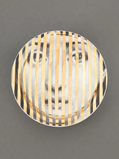 Shop Fornasetti Striped Dish In Yellow