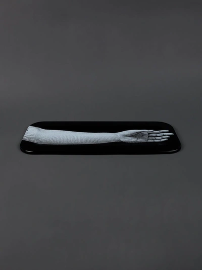 Shop Fornasetti Arm Flat Tray In Black