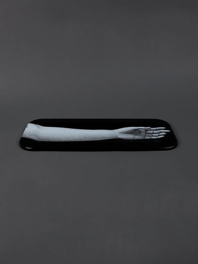 Fornasetti Arm Flat Tray In Black