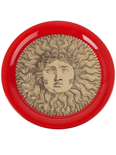 Shop Fornasetti Sole Gold Red Tray