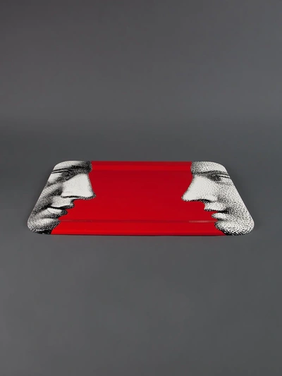 Shop Fornasetti Profile Tray In Red