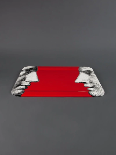 Fornasetti Profile Tray In Red