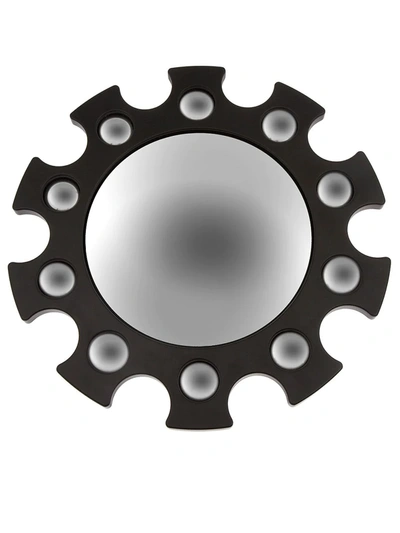 Shop Fornasetti Inverted Scallop Mirror In Black